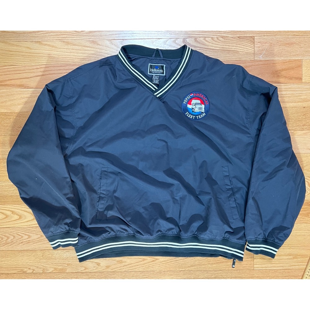 Holloway PepsiAmericas Fleet Team Windshirt Navy Blue V-Neck Pullover XXXL